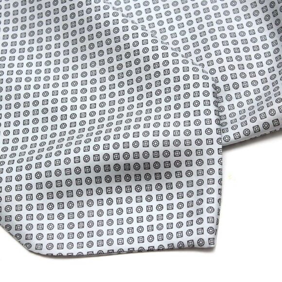 Grey Ornament silk Men's Cravat Ascot A131‎ - Picture 3 of 4